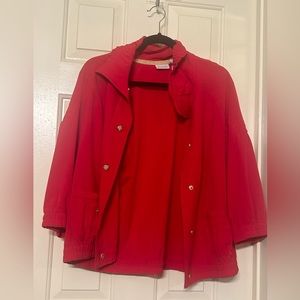 Z energy by chicos 3/4 sleeves athleisure jacket / size 2 or 12